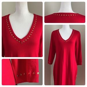 🆕 CALVIN KLEIN Studded Sweater Dress